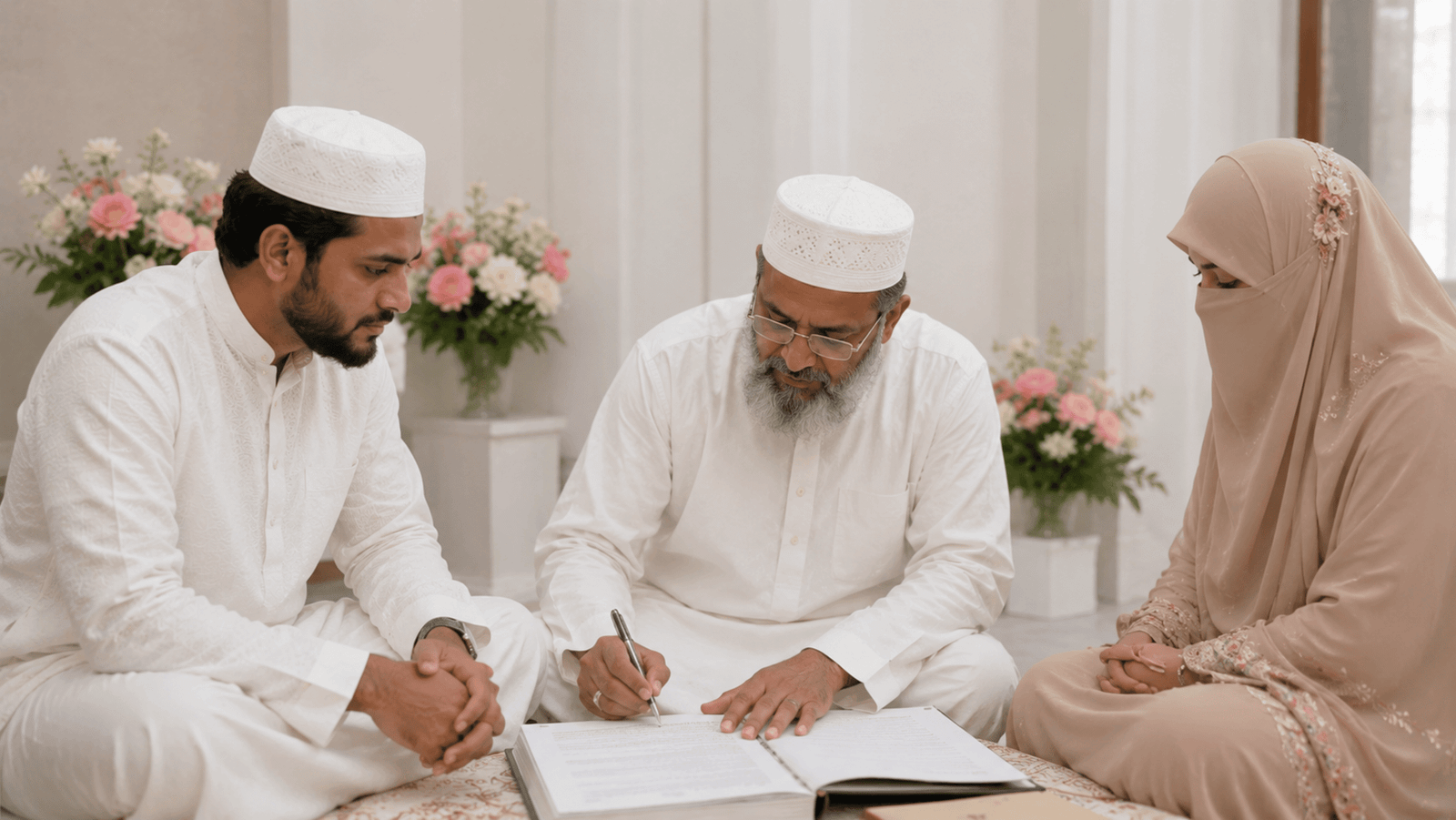 A nikah contract being signed